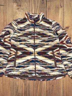 ARIAT Fleece Chimayo Jacket Centinela Sunset Saltillo SZ Medium Southwest Aztec